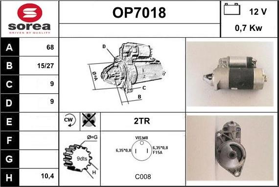 Sera OP7018 - Starter autospares.lv