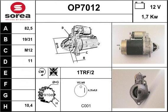 Sera OP7012 - Starter autospares.lv