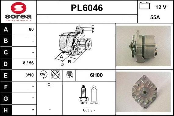 Sera PL6046 - Alternator autospares.lv