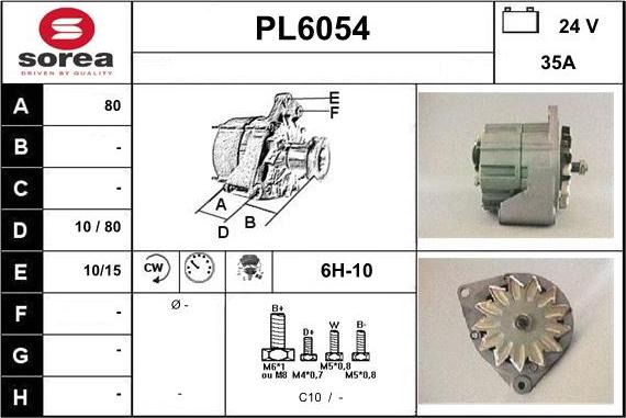 Sera PL6054 - Alternator autospares.lv