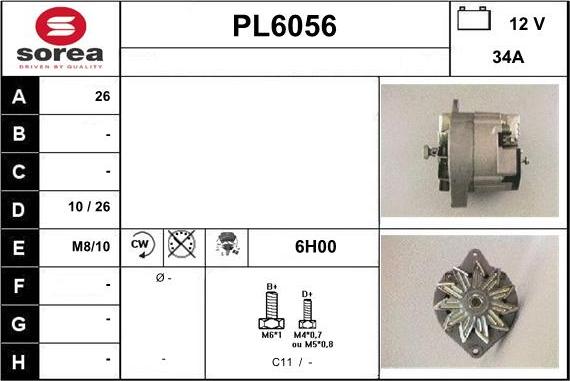 Sera PL6056 - Alternator autospares.lv