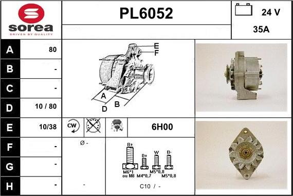 Sera PL6052 - Alternator autospares.lv