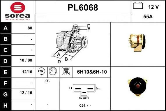 Sera PL6068 - Alternator autospares.lv