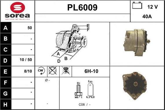 Sera PL6009 - Alternator autospares.lv