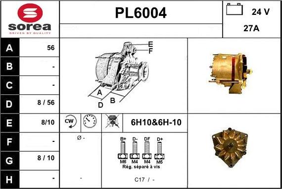 Sera PL6004 - Alternator autospares.lv