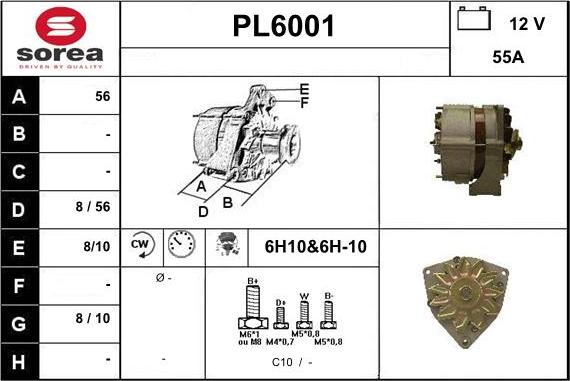 Sera PL6001 - Alternator autospares.lv