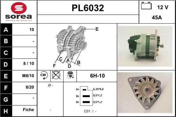 Sera PL6032 - Alternator autospares.lv