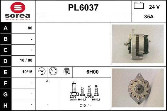 Sera PL6037 - Alternator autospares.lv