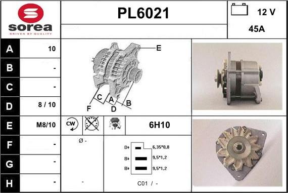 Sera PL6021 - Alternator autospares.lv