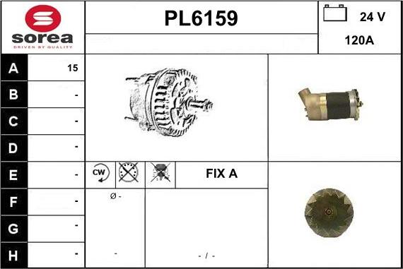 Sera PL6159 - Alternator autospares.lv