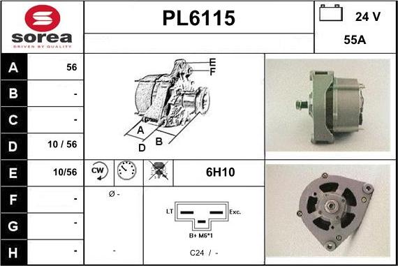 Sera PL6115 - Alternator autospares.lv