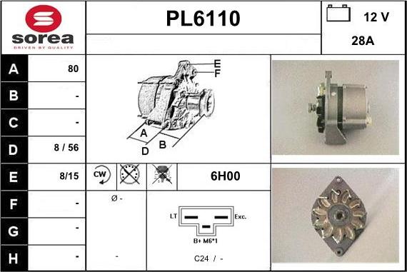 Sera PL6110 - Alternator autospares.lv