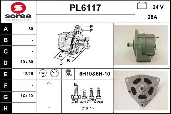 Sera PL6117 - Alternator autospares.lv