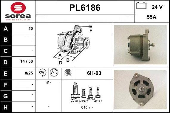 Sera PL6186 - Alternator autospares.lv