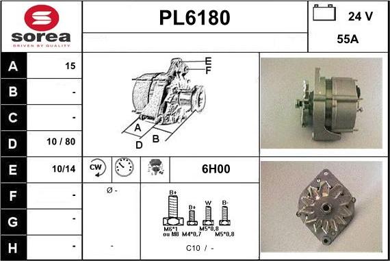 Sera PL6180 - Alternator autospares.lv