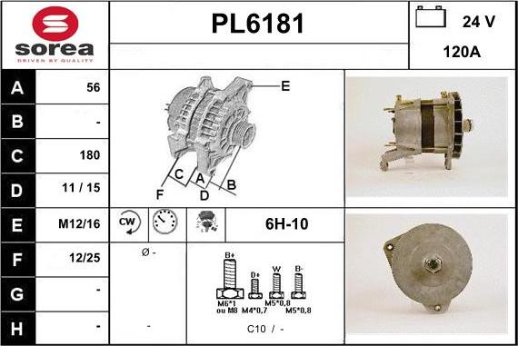 Sera PL6181 - Alternator autospares.lv