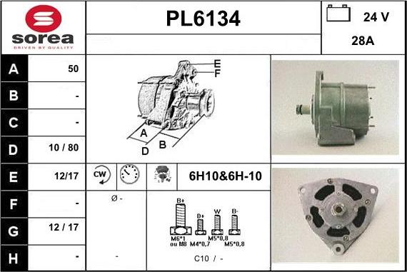 Sera PL6134 - Alternator autospares.lv