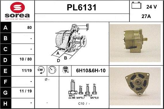 Sera PL6131 - Alternator autospares.lv