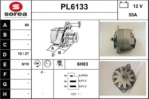 Sera PL6133 - Alternator autospares.lv