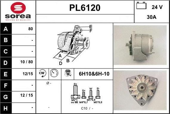 Sera PL6120 - Alternator autospares.lv