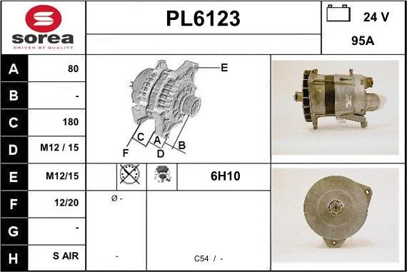 Sera PL6123 - Alternator autospares.lv