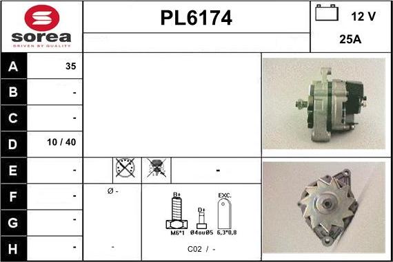 Sera PL6174 - Alternator autospares.lv