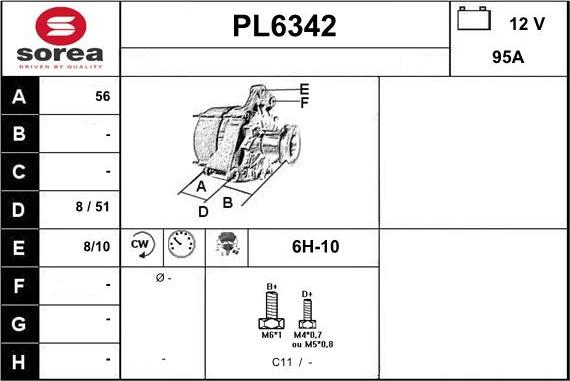 Sera PL6342 - Alternator autospares.lv