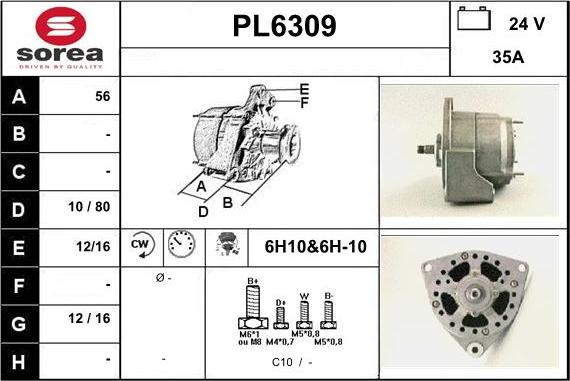 Sera PL6309 - Alternator autospares.lv