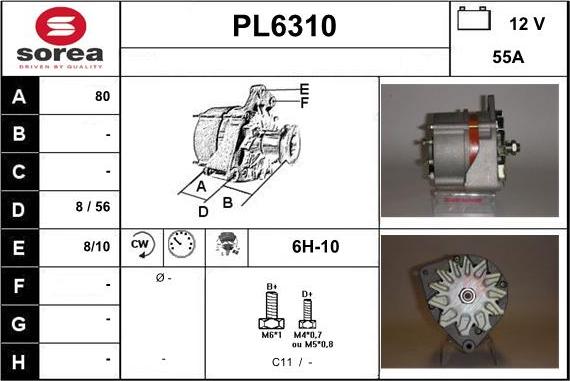 Sera PL6310 - Alternator autospares.lv