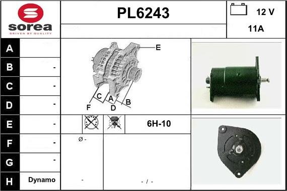 Sera PL6243 - Alternator autospares.lv
