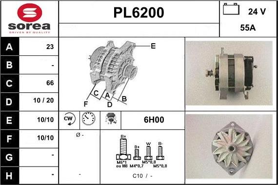 Sera PL6200 - Alternator autospares.lv
