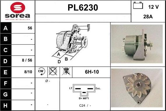 Sera PL6230 - Alternator autospares.lv