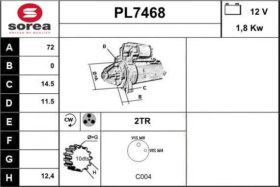 Sera PL7468 - Starter autospares.lv