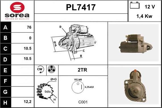 Sera PL7417 - Starter autospares.lv