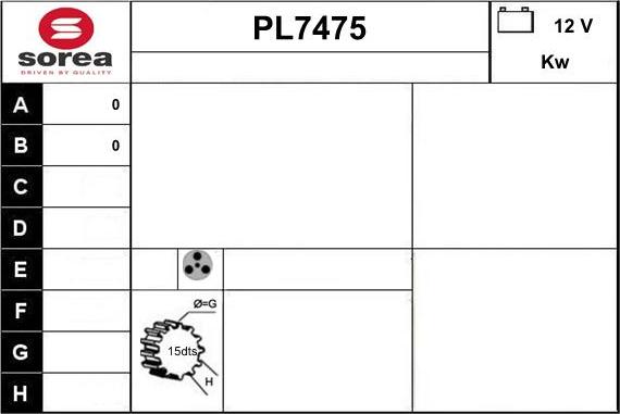 Sera PL7475 - Starter autospares.lv