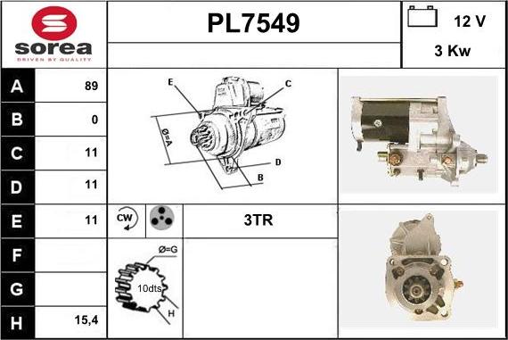 Sera PL7549 - Starter autospares.lv