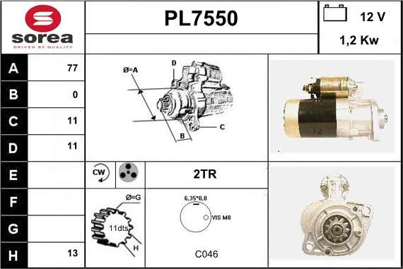 Sera PL7550 - Starter autospares.lv