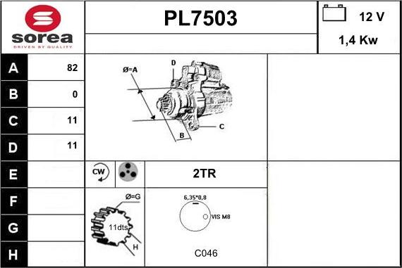 Sera PL7503 - Starter autospares.lv