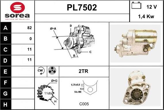 Sera PL7502 - Starter autospares.lv