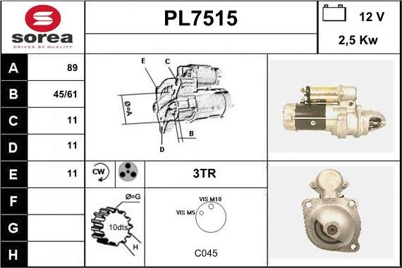 Sera PL7515 - Starter autospares.lv