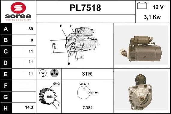 Sera PL7518 - Starter autospares.lv