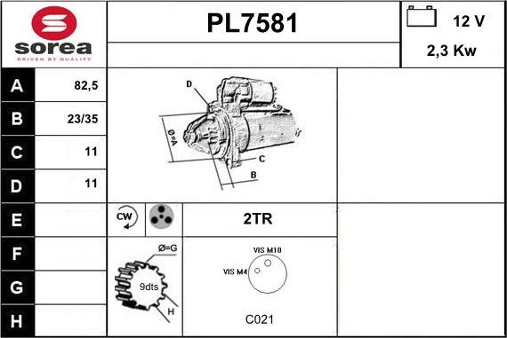 Sera PL7581 - Starter autospares.lv