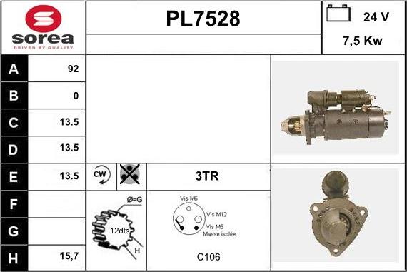 Sera PL7528 - Starter autospares.lv