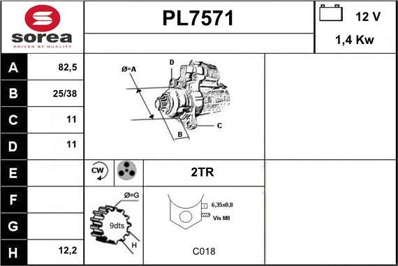 Sera PL7571 - Starter autospares.lv