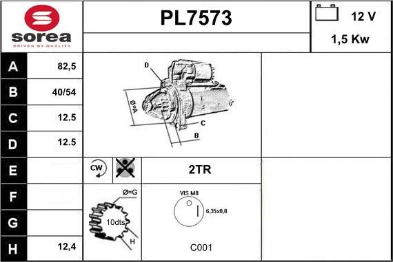 Sera PL7573 - Starter autospares.lv