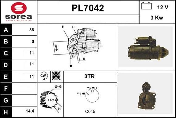 Sera PL7042 - Starter autospares.lv