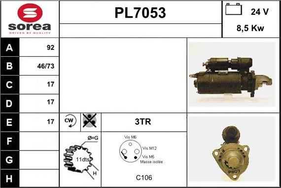 Sera PL7053 - Starter autospares.lv