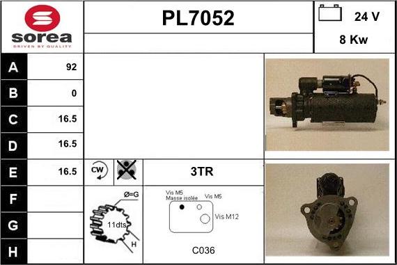 Sera PL7052 - Starter autospares.lv