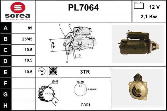 Sera PL7064 - Starter autospares.lv