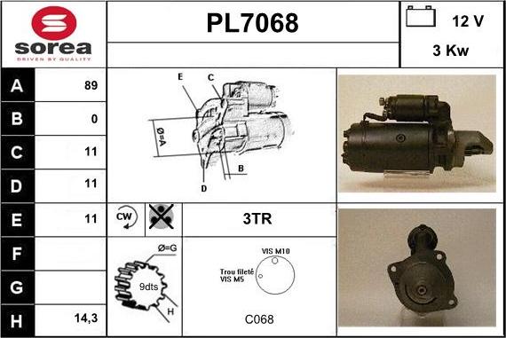 Sera PL7068 - Starter autospares.lv